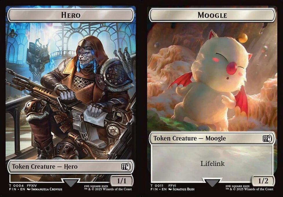 Hero (0004) // Moogle (0011) Double-Sided Token (TFIN) - Foil