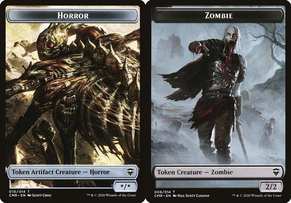 Horror (010) // Zombie (006) Double-Sided Token (TCMR) - Foil