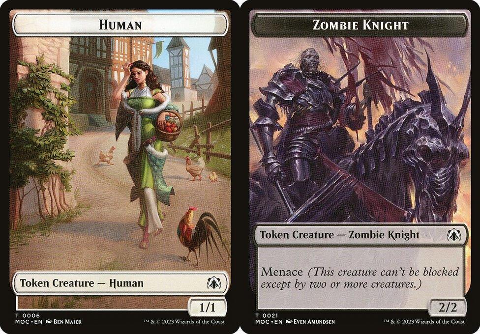 Human (0006) // Zombie Knight (0021) Double-Sided Token (TMOC)