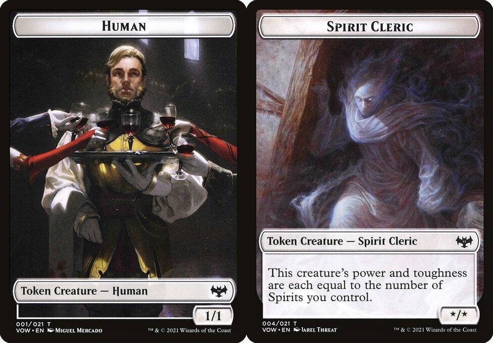 Human (001) // Spirit Cleric (004) Double-Sided Token (TVOW) - Foil