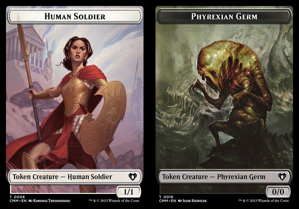 Human Soldier (0006) // Phyrexian Germ (0016) Double-Sided Token (TCMM)