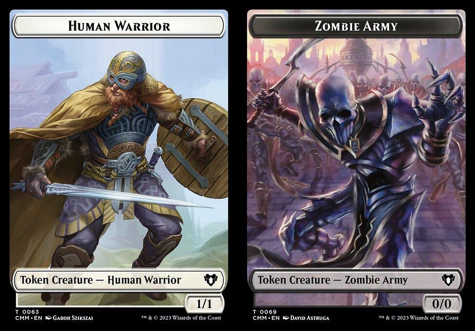 Human Warrior (0063) // Zombie Army (0069) Double-Sided Token (TCMM)