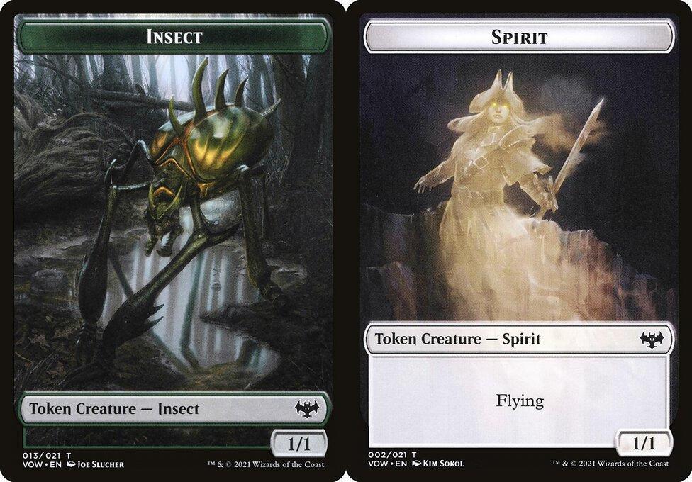 Insect (013) // Spirit (002) Double-Sided Token (TVOW) - Foil