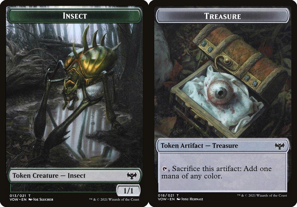 Insect (013) // Treasure (018) Double-Sided Token (TVOW) - Foil