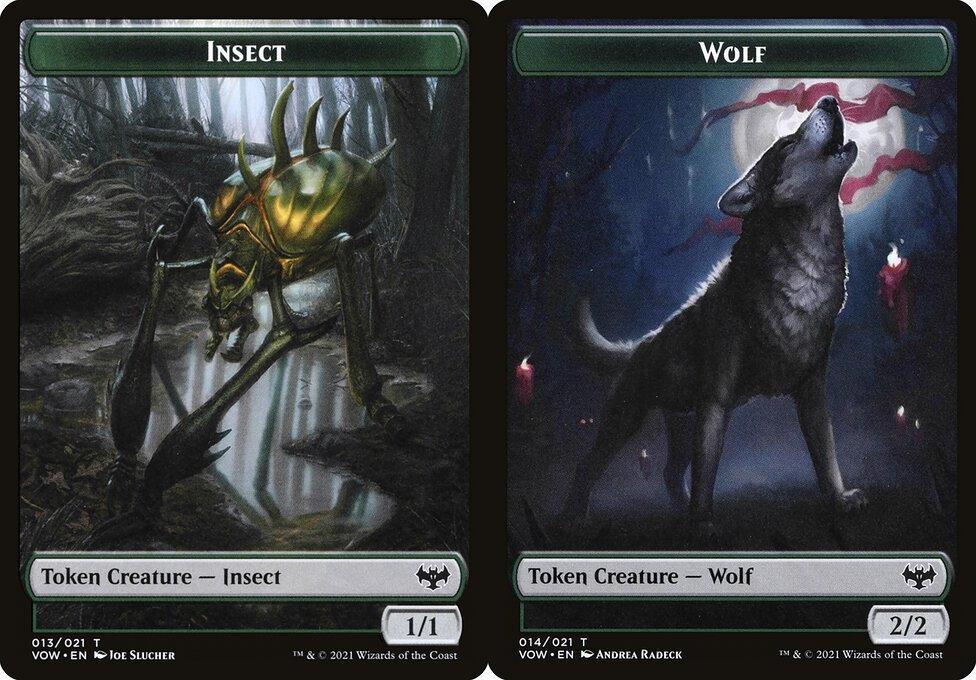 Insect (013) // Wolf (014) Double-Sided Token (TVOW) - Foil