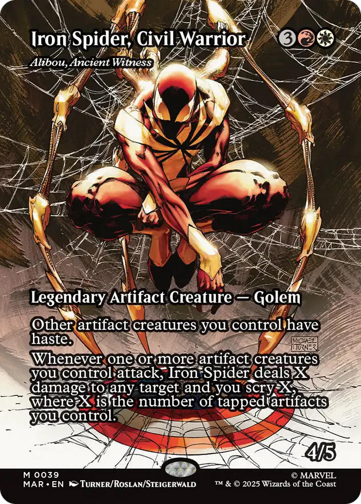 Iron Spider, Civil Warrior [Alibou, Ancient Witness] (0039) (Borderless) (MAR) - Foil