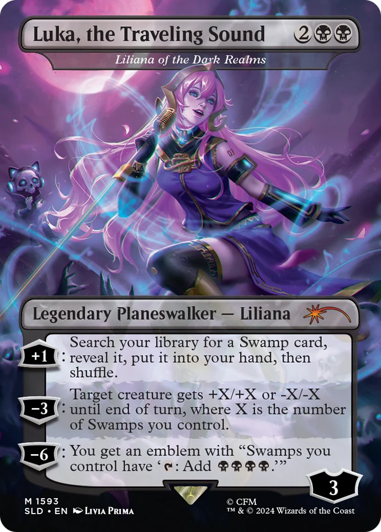 Luka, the Traveling Sound [Liliana of the Dark Realms] (1593) (Borderless) (SLD) - Rainbow Foil