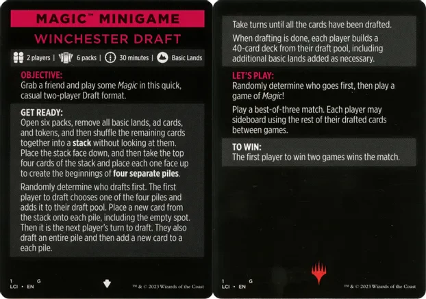 Magic Minigame: Winchester Draft (MLCI)