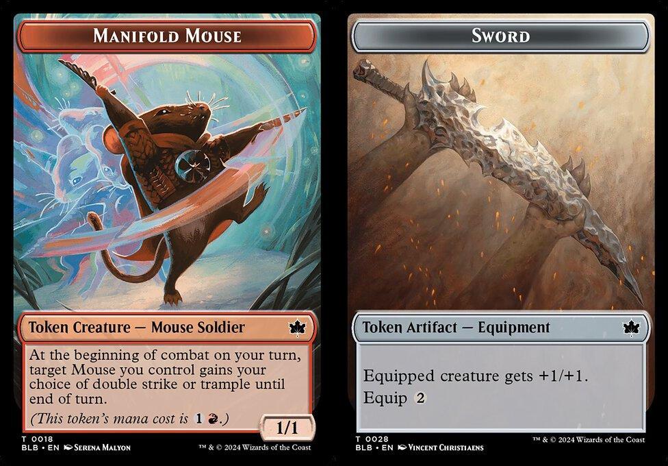 Manifold Mouse (0018) // Sword (0028) Double-Sided Token (TBLB) - Foil