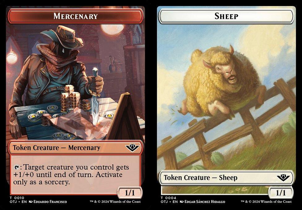 Mercenary (0010) // Sheep (0004) Double-Sided Token (TOTJ) - Foil