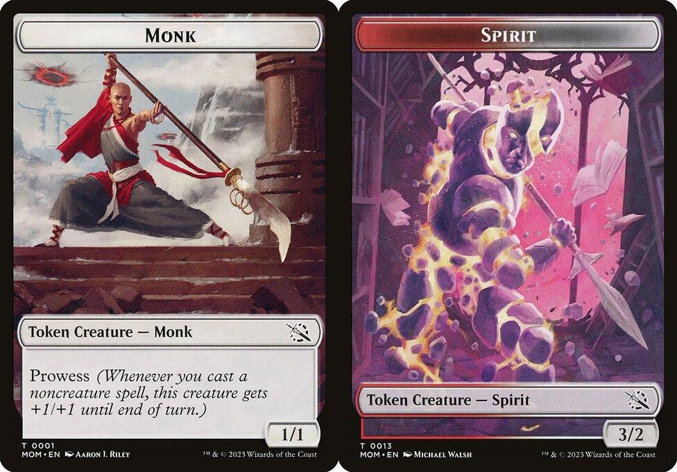 Monk (0001) // Spirit Token (0013) Double-Sided Token (TMOM) - Foil