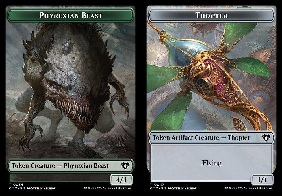 Phyrexian Beast (0034) // Thopter (0047) Double-Sided Token (TCMM)