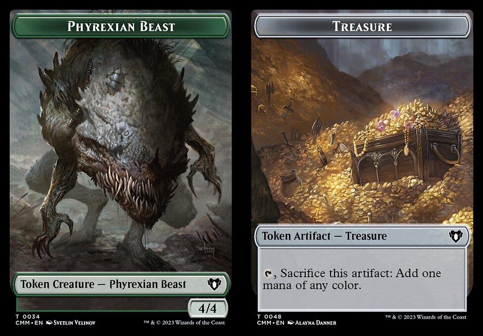Phyrexian Beast (0034) // Treasure (0048) Double-Sided Token (TCMM) - Foil