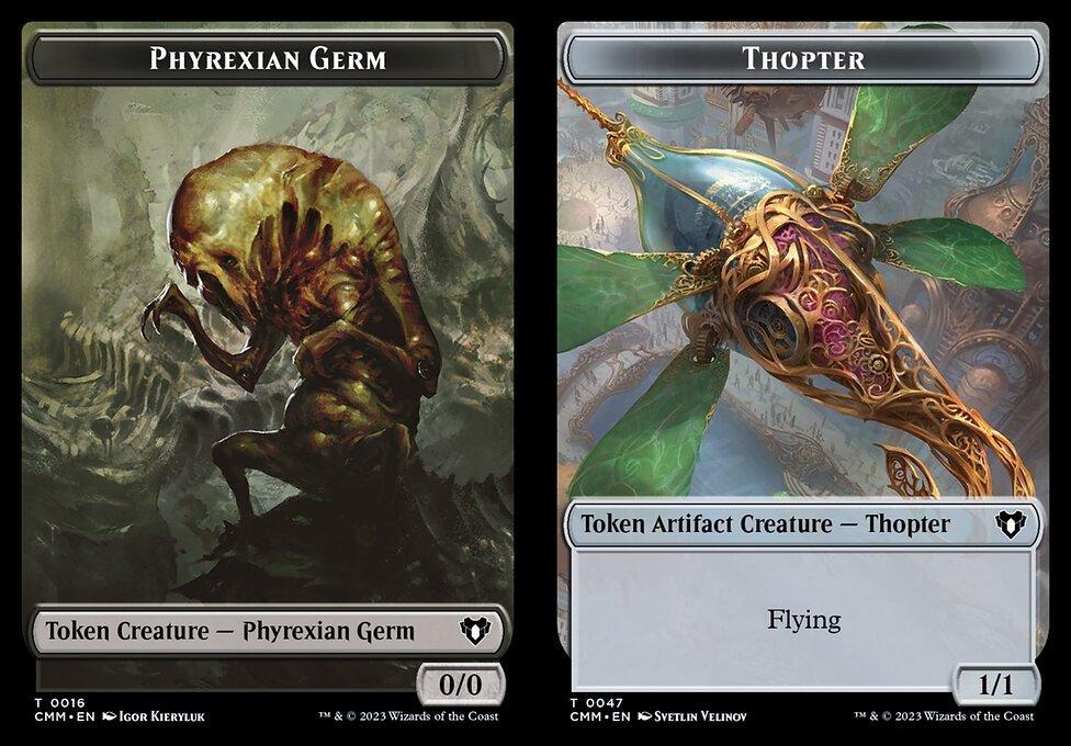 Phyrexian Germ (0016) // Thopter (0047) Double-Sided Token (TCMM)