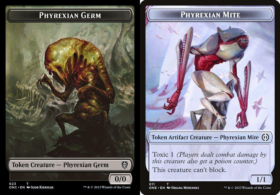 Phyrexian Germ (023) // Phyrexian Mite (011) Double-Sided Token (TONE) - Foil