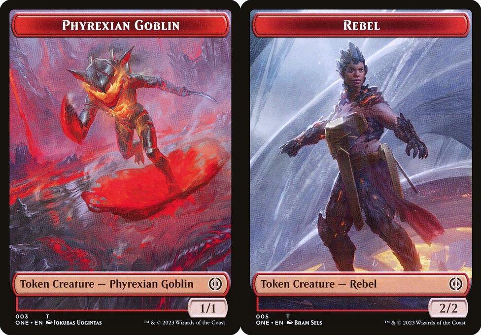 Phyrexian Goblin (003) // Rebel (005) Double-Sided Token (TONE)