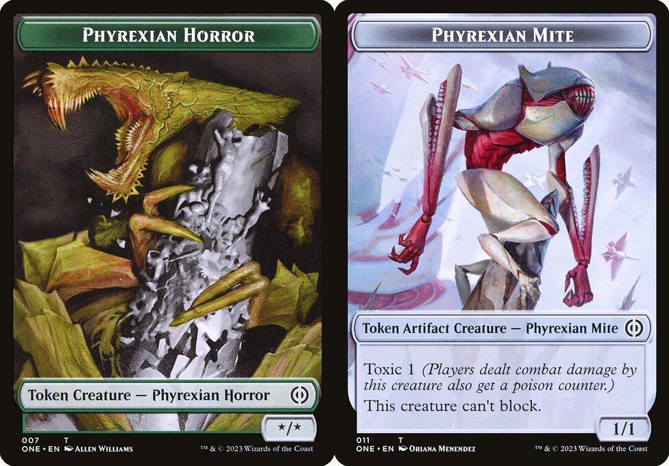Phyrexian Horror (007) // Phyrexian Mite (011) Double-Sided Token (TONE) - Foil