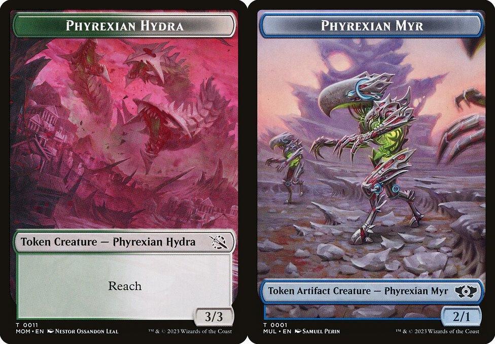 Phyrexian Hydra (0011) // Phyrexian Myr (0001) Double-Sided Token (TMOM) - Foil