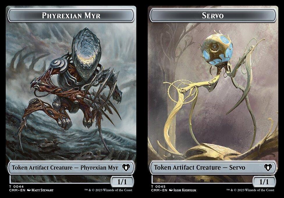 Phyrexian Myr (0044) // Servo (0045) Double-Sided Token (TCMM)