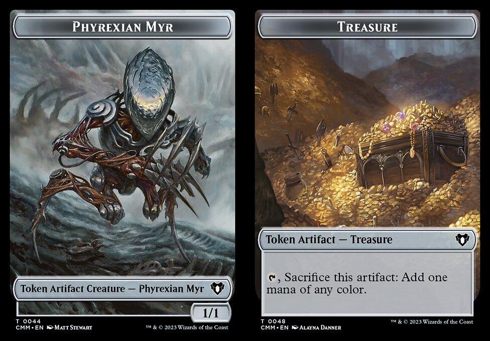 Phyrexian Myr (0044) // Treasure (0048) Double-Sided Token (TCMM)