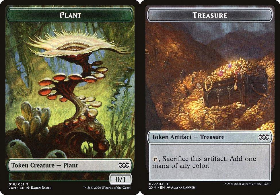 Plant (016) // Treasure (027) Double-Sided Token (T2XM) - Foil