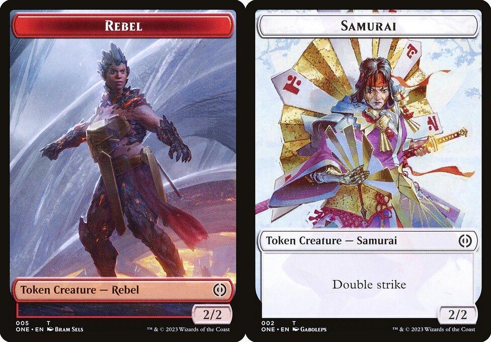 Rebel (005) // Samurai (002) Double-Sided Token (TONE) - Foil