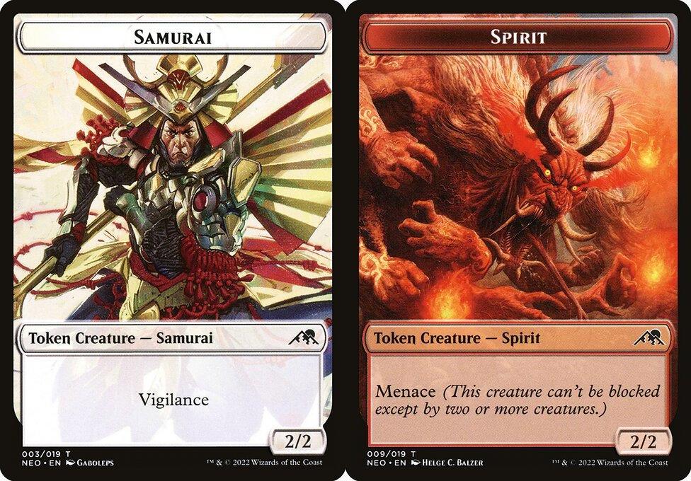 Samurai (003) // Spirit (009) Double-Sided Token (TNEO) - Foil