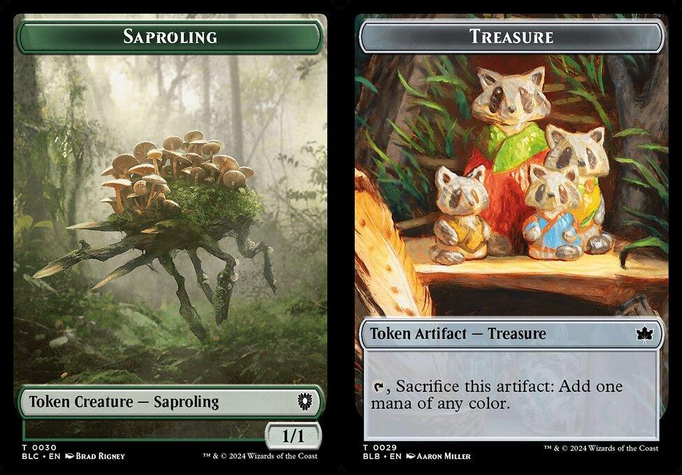 Saproling (0030) // Treasure (0029) Double-Sided Token (TBLC)