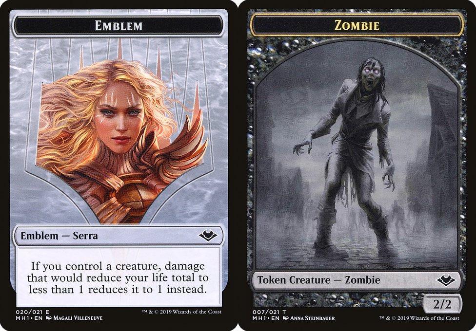 Serra the Benevolent Emblem (020) // Zombie (007) Double-Sided Token (TMH1)
