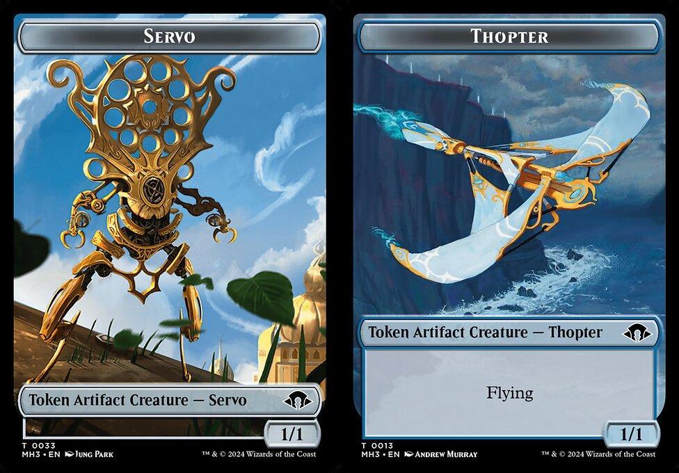 Servo (0033) // Thopter (0013) Double-Sided Token (TMH3) - Foil