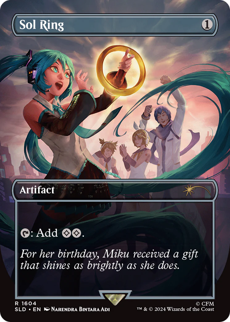 Sol Ring (1604) (Borderless) (SLD) - Rainbow Foil