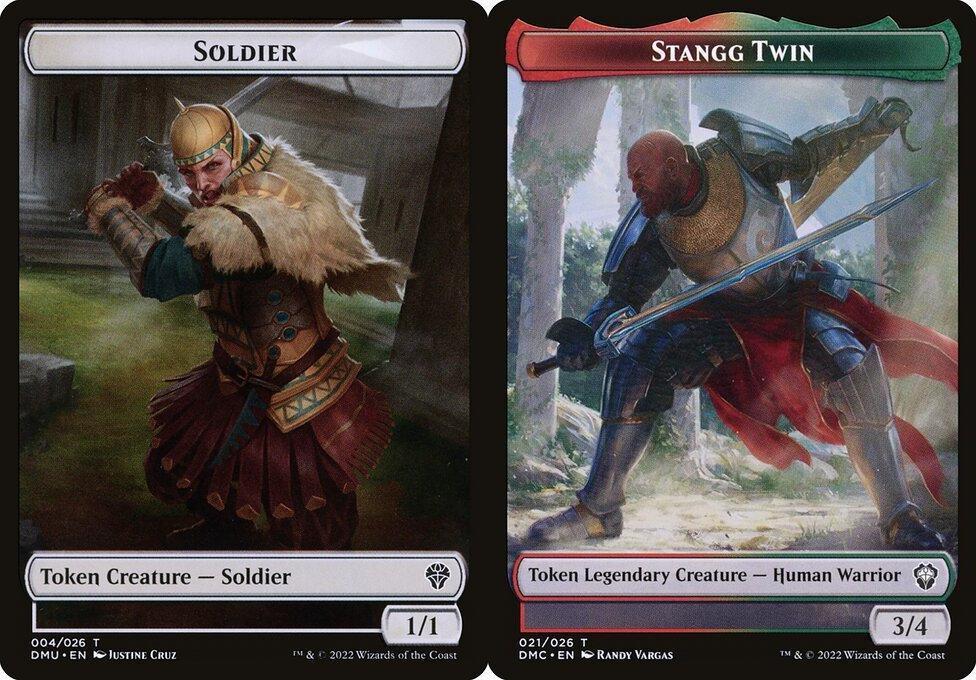 Soldier (004) // Stangg Twin (021) Double-Sided Token (TDMU) - Foil