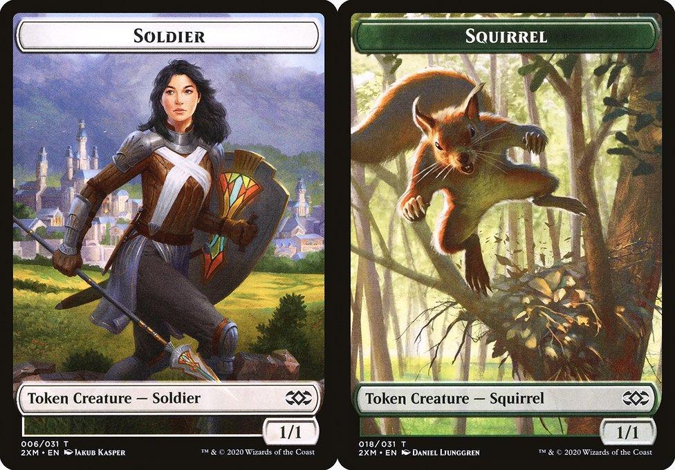 Soldier (006) // Squirrel (018) Double-Sided Token (T2XM) - Foil