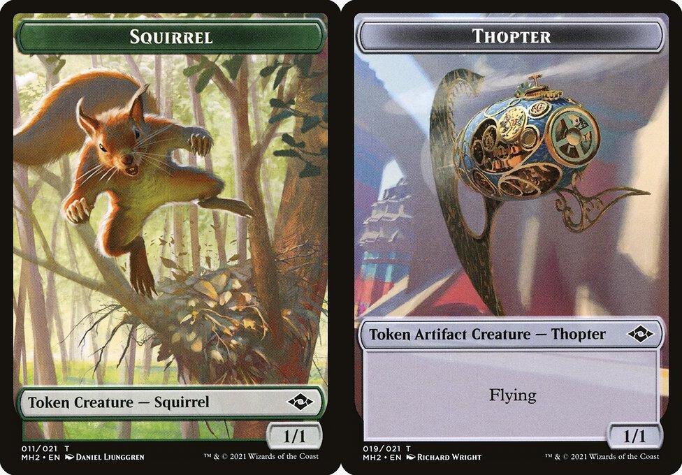 Squirrel (011) // Thopter (019) Double-Sided Token (TMH2) - Foil