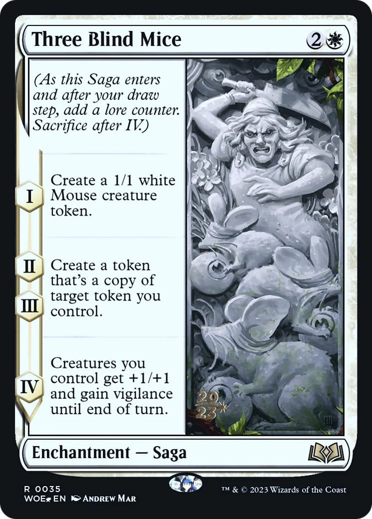 Three Blind Mice (0035) (Prerelease) (PWOE) - Foil