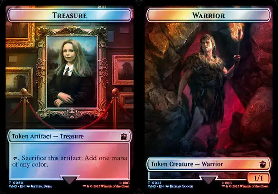 Treasure (0060) // Warrior (0041) Double-Sided Token (TWHO) - Surge Foil