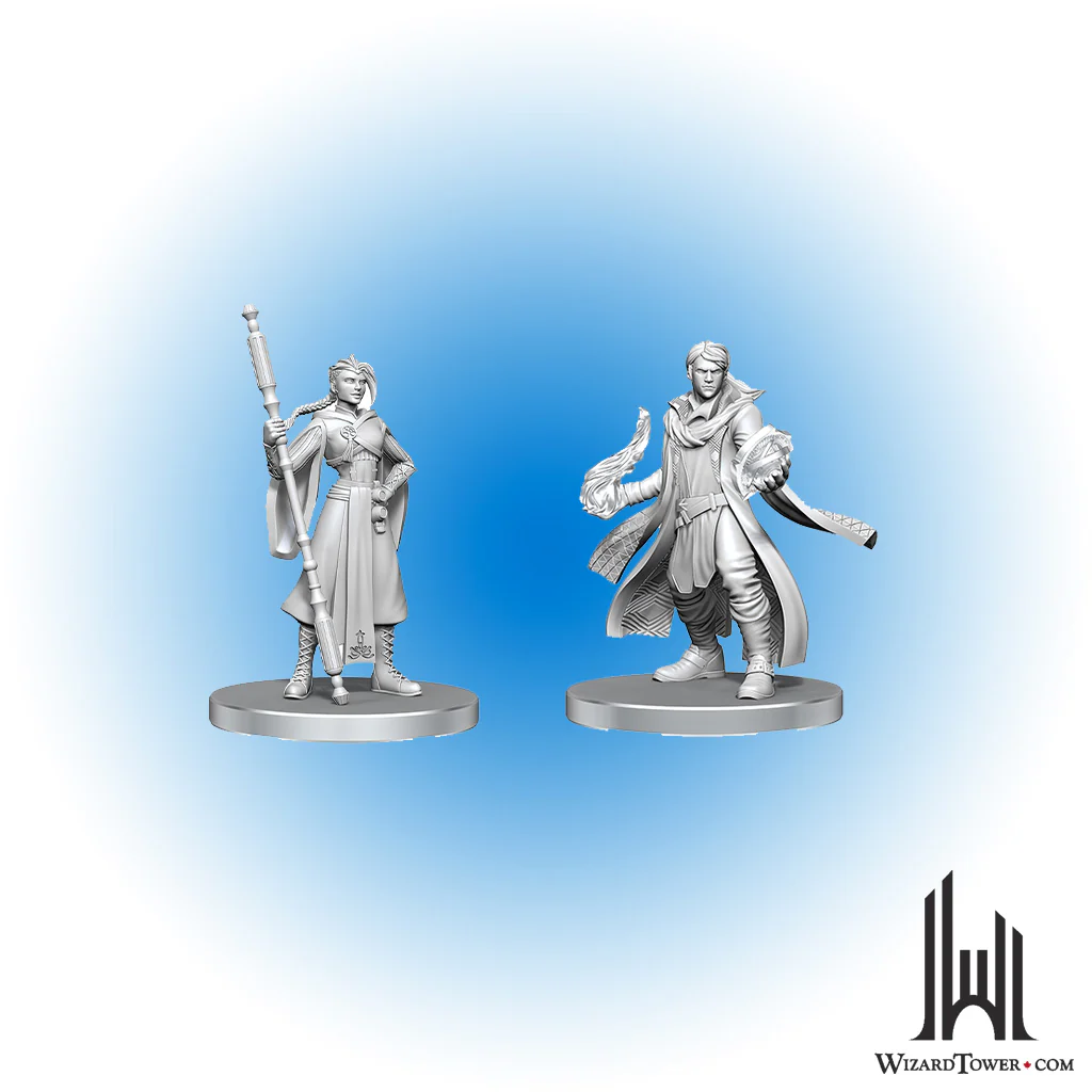 Unpainted Miniature - Critical Role - Beauregard Lionett and Caleb Widogast