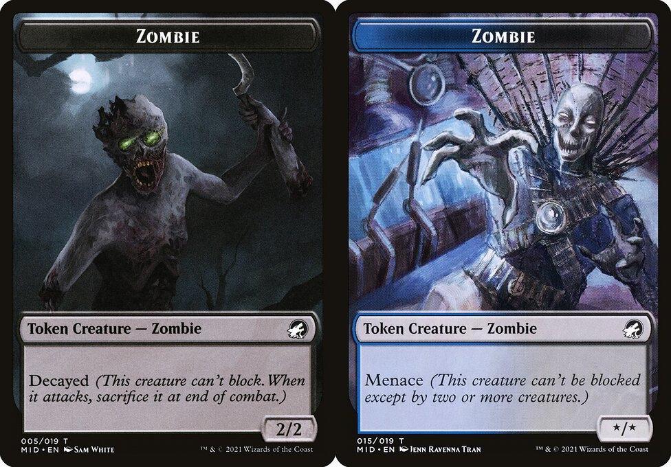 Zombie (005) // Zombie (015) Double-Sided Token (TMID) - Foil